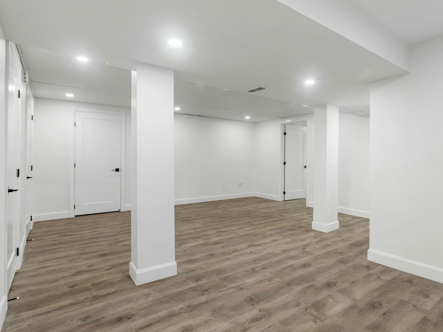 Photo of a basement renovation