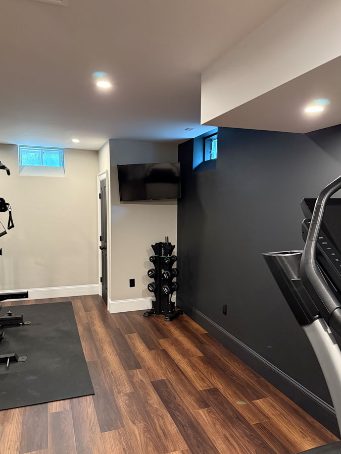 Photo of a finished basement in South Shore MA