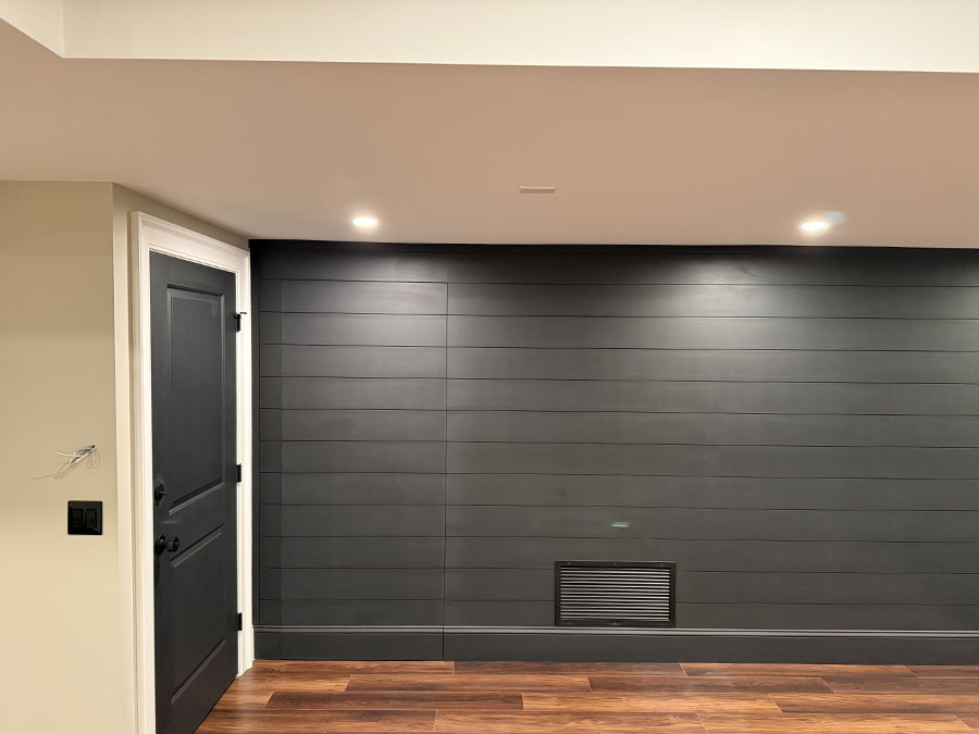 Photo of a finished basement in South Shore MA