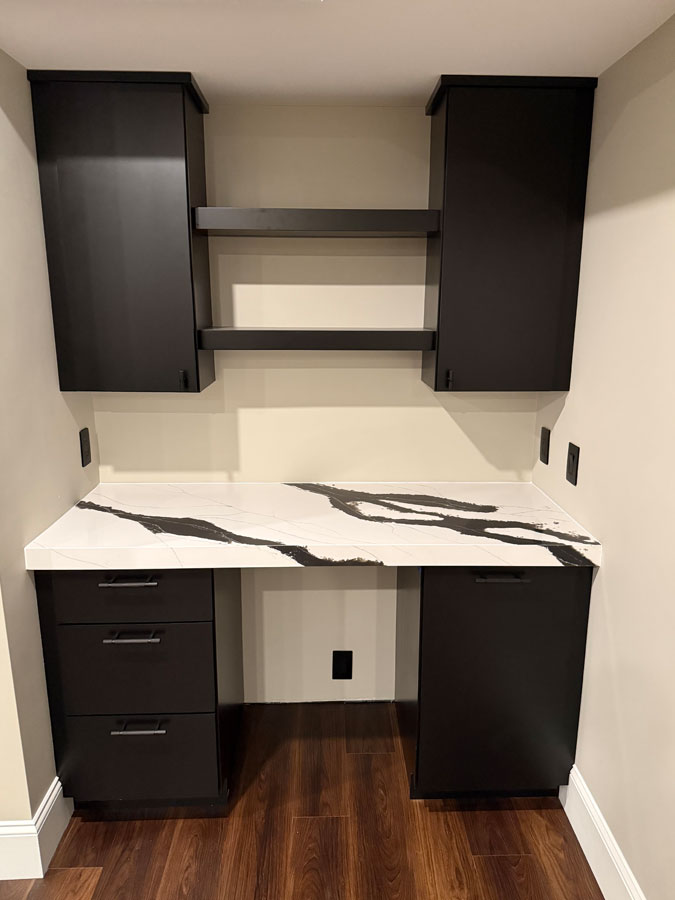 Photo of a finished basement in South Shore MA