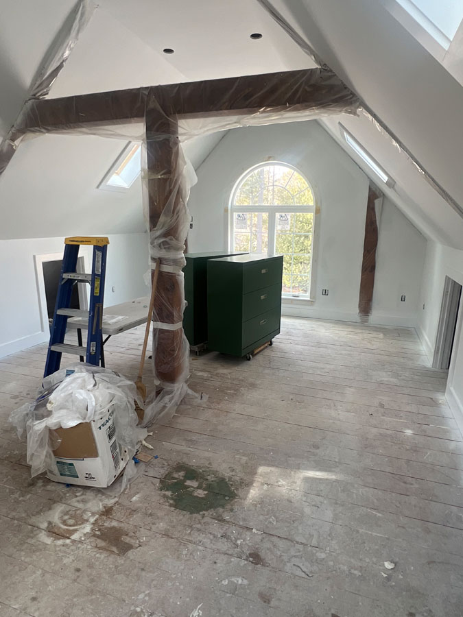 Photo of a home renovation for home office in South Shore MA