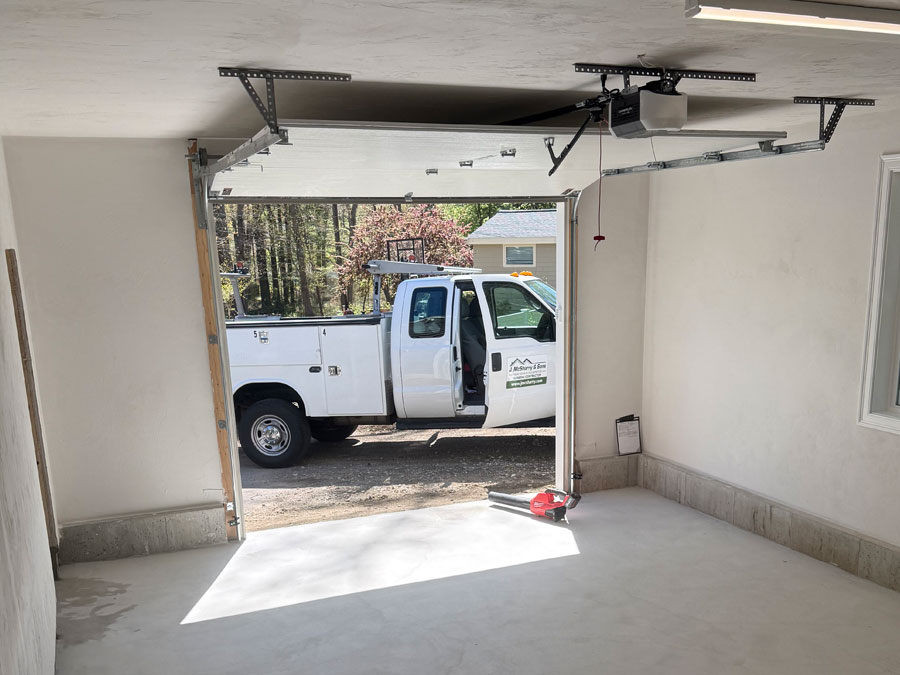 Photo of a garage addition in Hanover MA